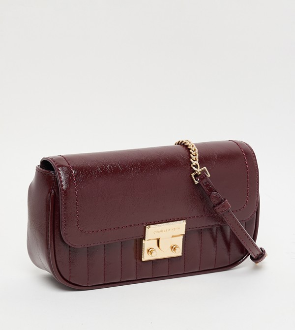 Charles & Keith  Crossbody Bags - Burgundy Cross Body Bags