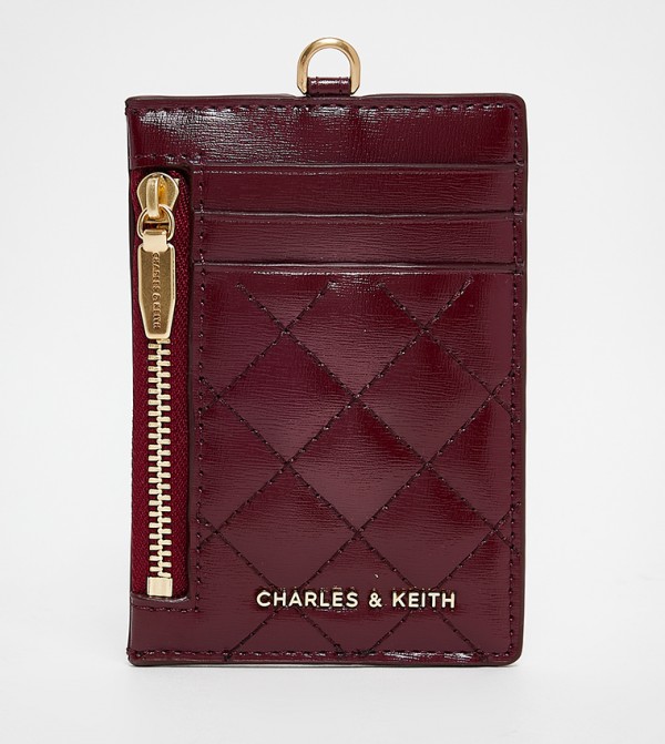 Charles & Keith  Card Holders - Burgundy Card Holders