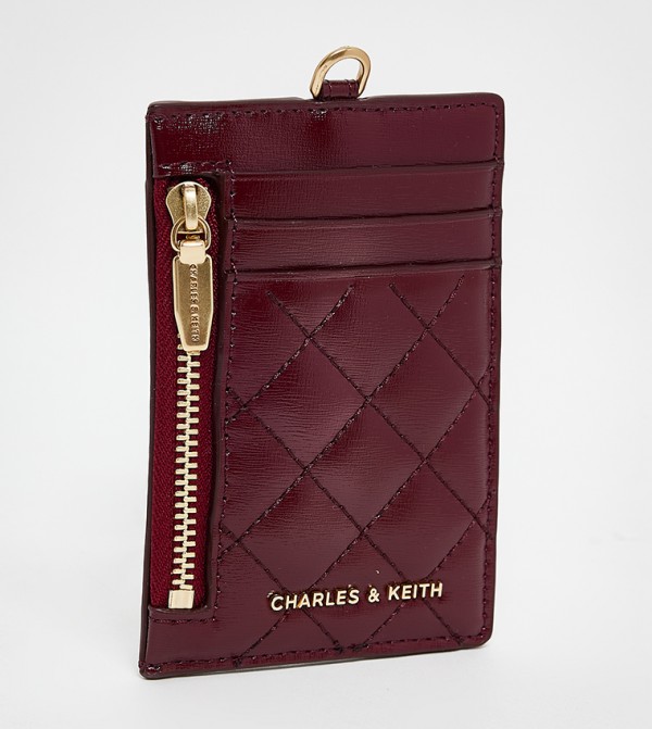 Charles & Keith  Card Holders - Burgundy Card Holders