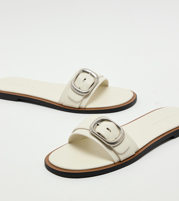 Charles & Keith  Flat Sandals - Ivory Flat Sandals