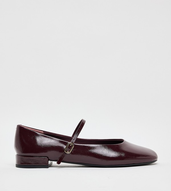 Charles & Keith  Mary Janes - Burgundy Mary Janes