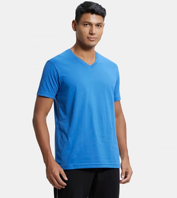 Jockey Jockey - Blue V-Neck T-Shirts