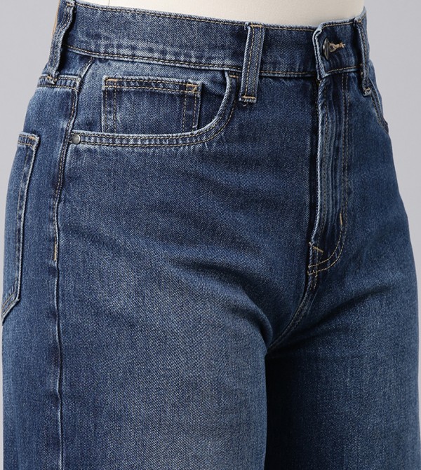 Go Colors Go Colors - Navy Wide Leg Jeans