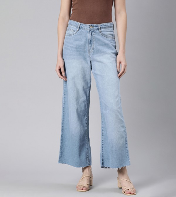 Go Colors Go Colors - Blue Wide Leg Jeans