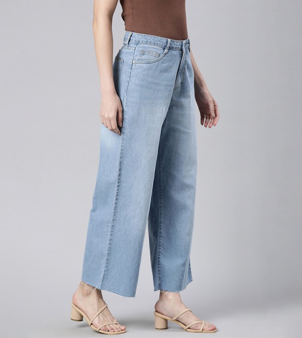 Go Colors Go Colors - Blue Wide Leg Jeans