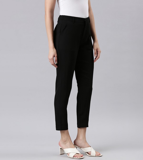 Go Colors  Formal Pants - Black Formal Pants