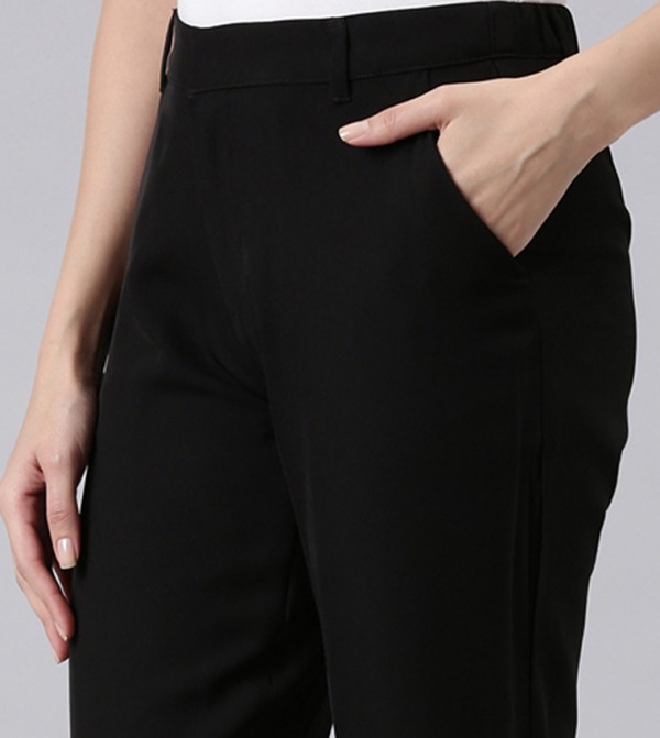 Go Colors  Formal Pants - Black Formal Pants