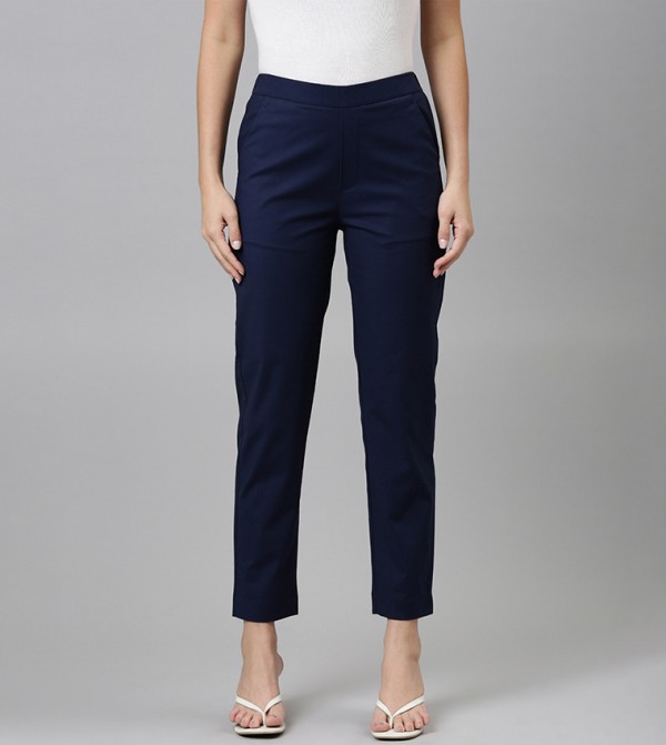 Go Colors  Formal Pants - Navy Formal Pants