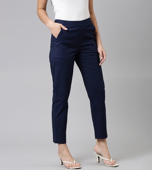 Go Colors  Formal Pants - Navy Formal Pants