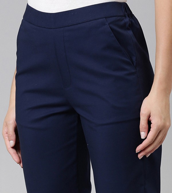 Go Colors  Formal Pants - Navy Formal Pants
