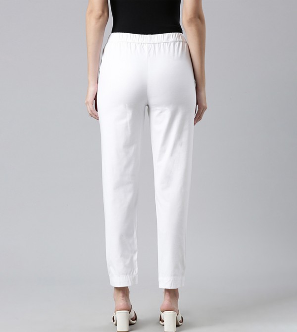 Go Colors  Formal Pants - White Formal Pants