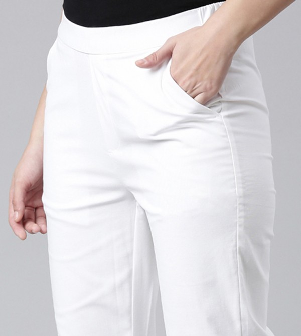 Go Colors  Formal Pants - White Formal Pants