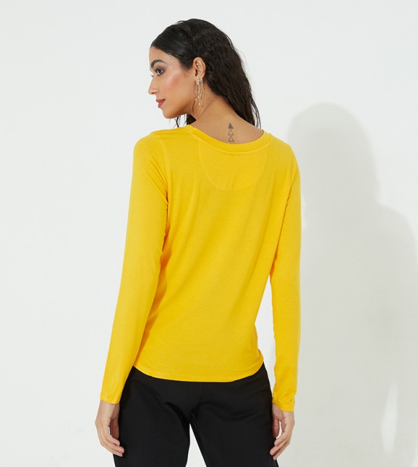 Beverly Hills Polo Club Long Sleeve T-Shirts - Yellow Casual T-Shirts