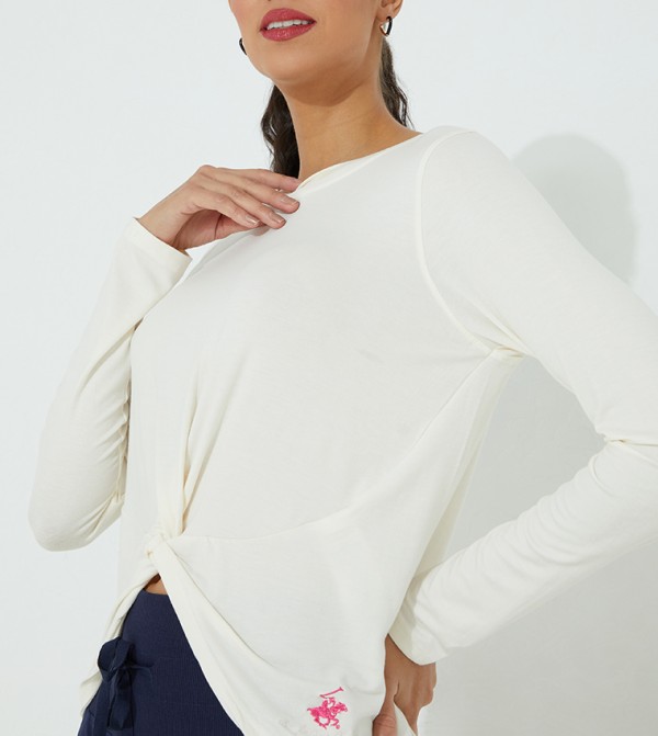 Beverly Hills Polo Club Long Sleeve T-Shirts - White Casual T-Shirts