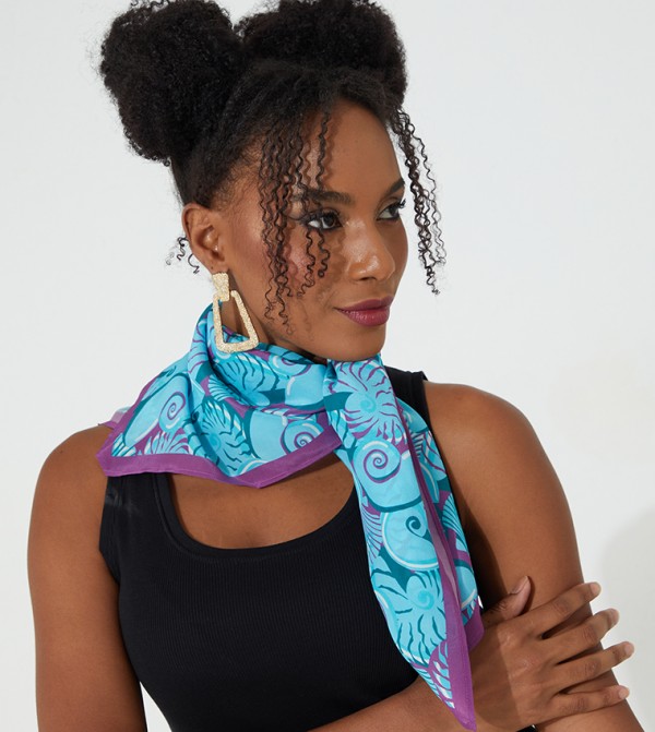 Beverly Hills Polo Club  Scarves - Blue Silk Scarves
