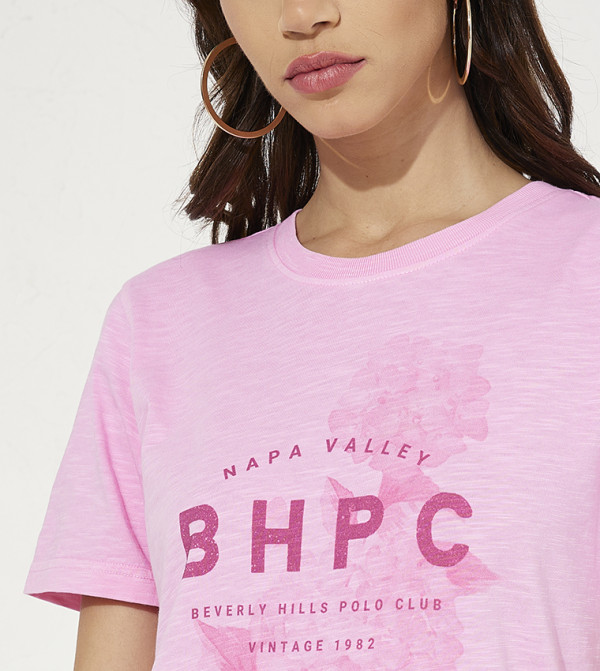 Beverly Hills Polo Club  T-Shirts - Pink Casual T-Shirts