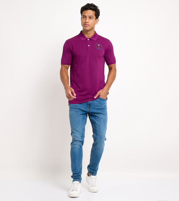 Beverly Hills Polo Club  Polo T-Shirts - Pink Polo T-shirts