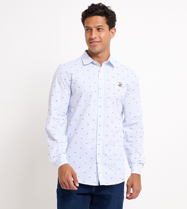 Beverly Hills Polo Club Shirts - White Casual Shirts