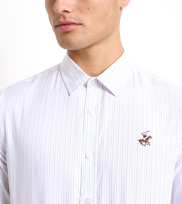 Beverly Hills Polo Club  Casual Shirts - White Casual Shirts