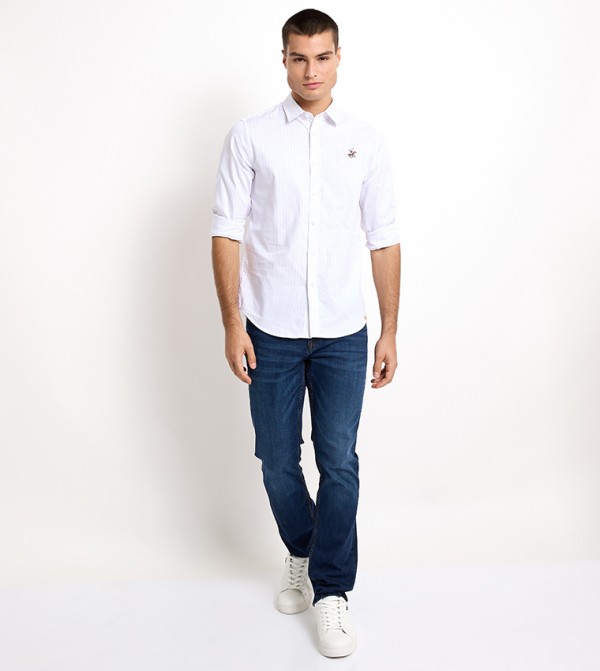 Beverly Hills Polo Club  Casual Shirts - White Casual Shirts
