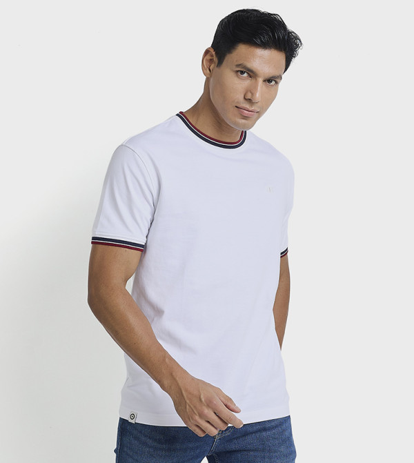 Ben Sherman  Casual T-Shirts - White Round Neck T-Shirts