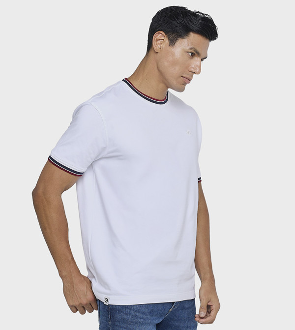 Ben Sherman  Casual T-Shirts - White Round Neck T-Shirts