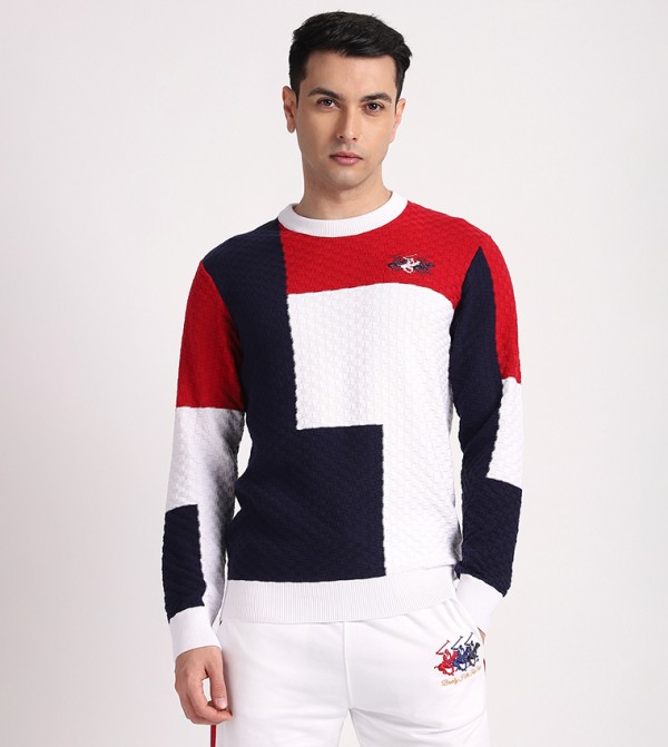 Beverly Hills Polo Club Beverly Hills Polo Club - White Round Neck Sweaters