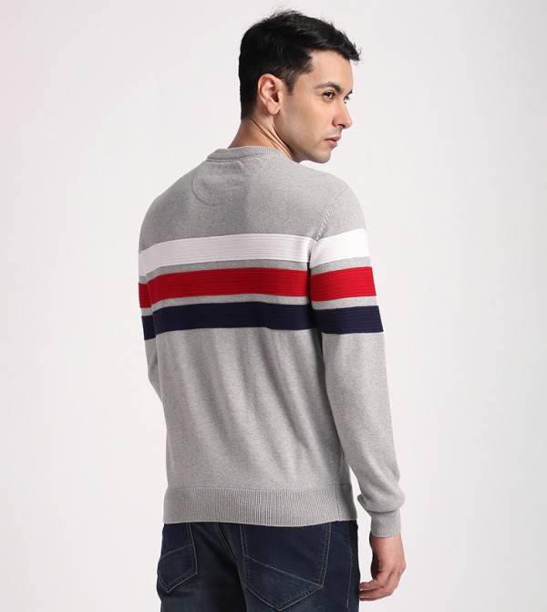 بيفرلي هيلز بولو كلوب  - رمادي Round Neck Sweaters