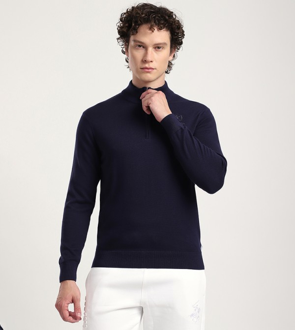 بيفرلي هيلز بولو كلوب  سترات و كارديغانات  - كحلي مزرق  Turtle neck Sweaters