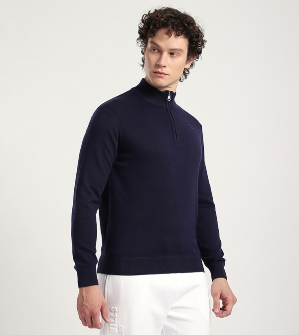 بيفرلي هيلز بولو كلوب  سترات و كارديغانات  - كحلي مزرق  Turtle neck Sweaters