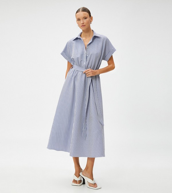 كوتون  - أزرق Shirt & T-Shirt Dresses