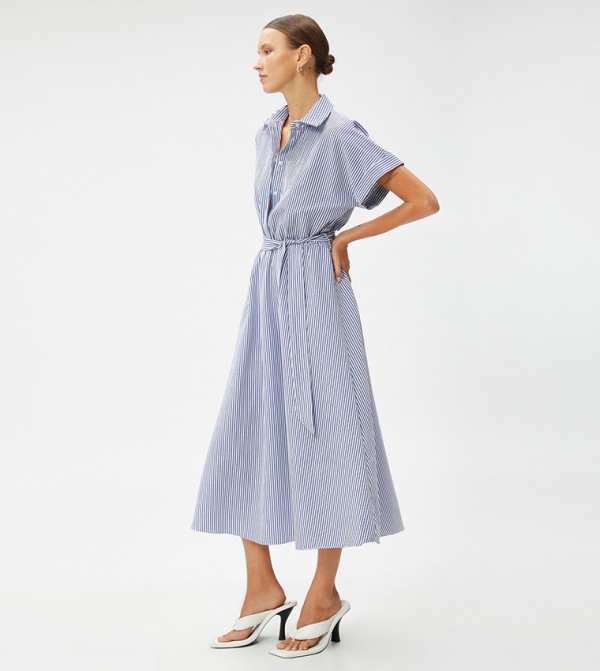كوتون  - أزرق Shirt & T-Shirt Dresses