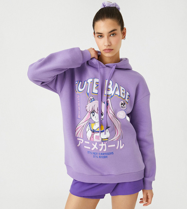 كوتون  هودي - أرجواني هودي