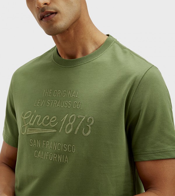 Levi's  T-Shirts - Green Round Neck T-Shirts