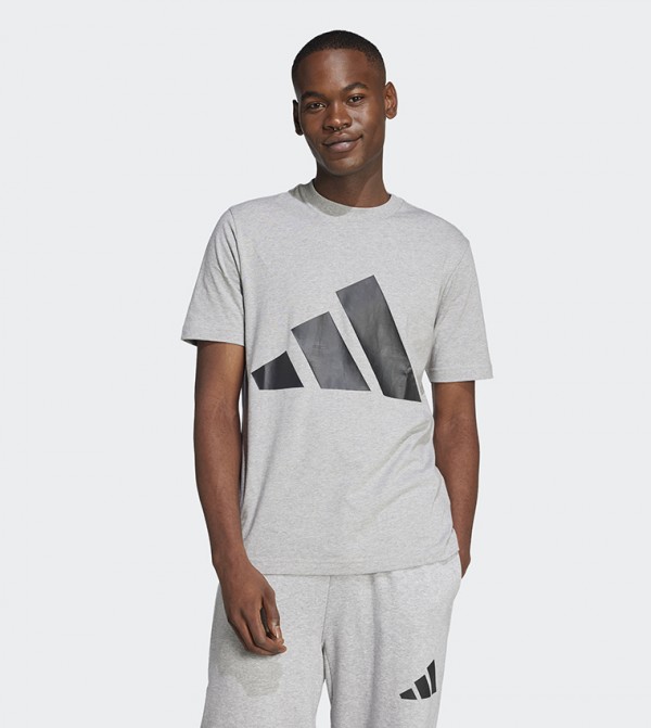 Adidas  - Grey Round Neck T-Shirts