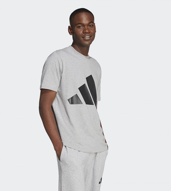 Adidas  - Grey Round Neck T-Shirts