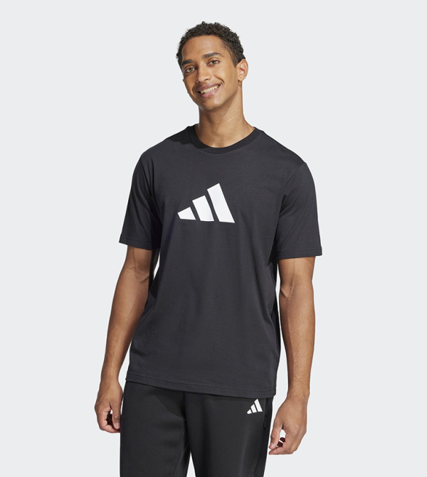 Adidas  Clothing - Black Round Neck T-Shirts