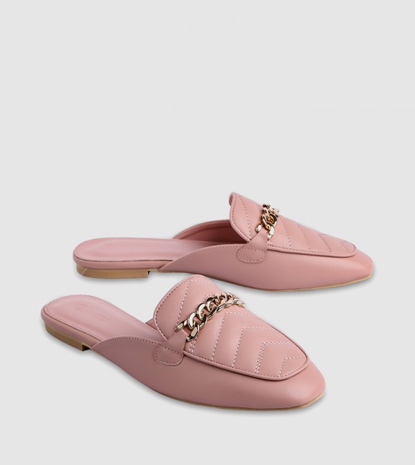 Amica  kimono-denim-slipons - Pink Mules