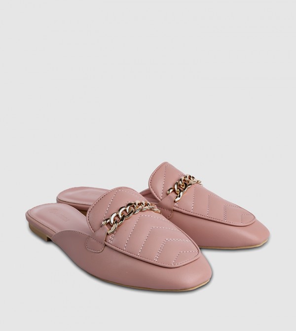 Amica  kimono-denim-slipons - Pink Mules