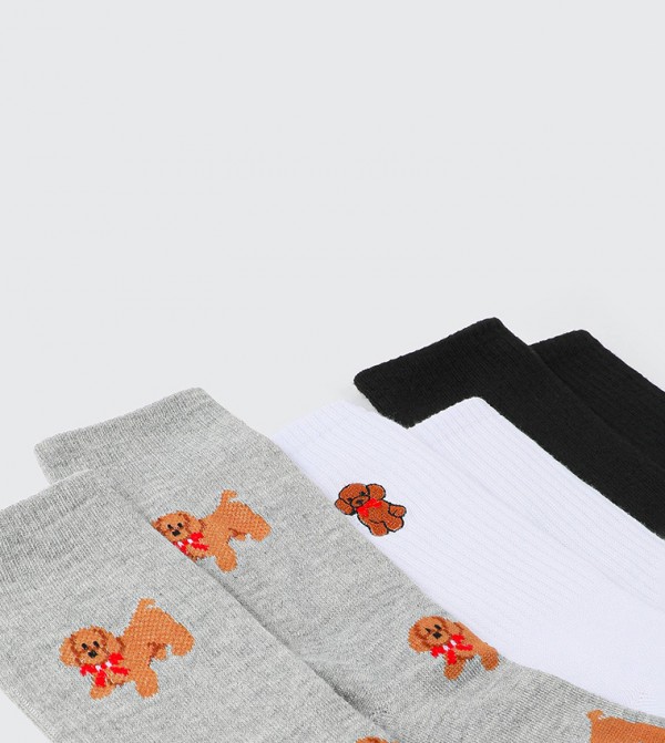 اردين  - رمادي Calf Length Socks