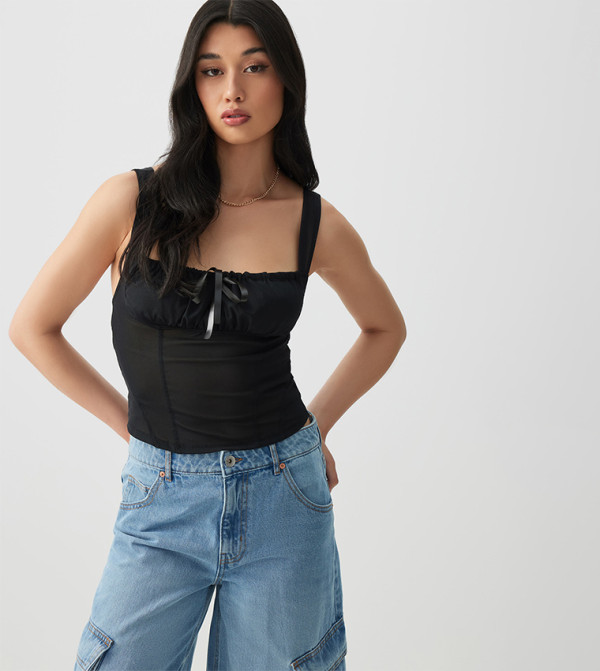 اردين ملابس - أسود Cropped Tops