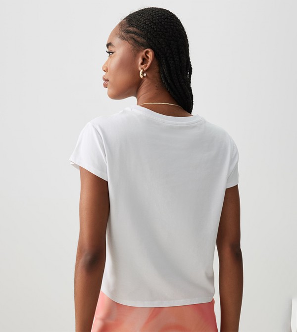 Ardene Ardene - White Short Sleeve T-Shirts