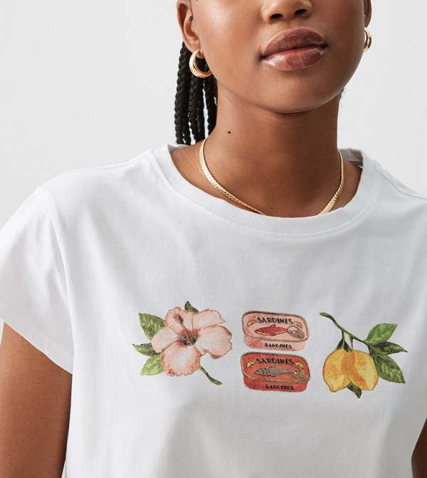 Ardene Ardene - White Short Sleeve T-Shirts