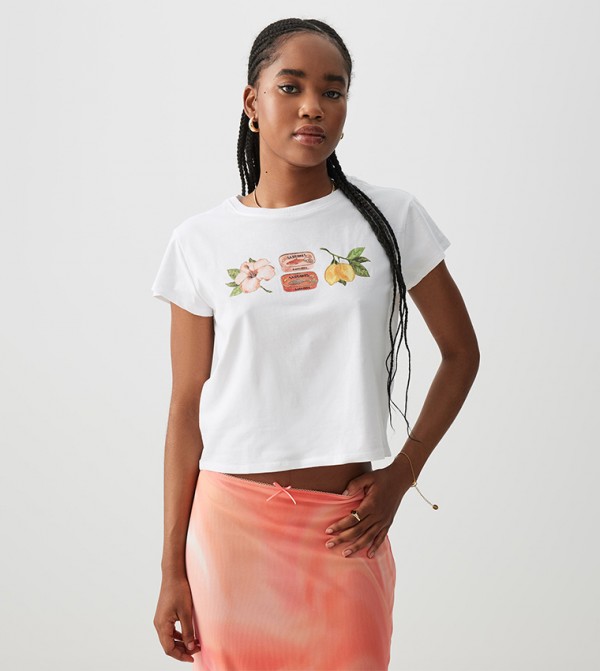 Ardene Ardene - White Short Sleeve T-Shirts