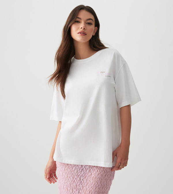 Ardene Ardene - White Short Sleeve T-Shirts
