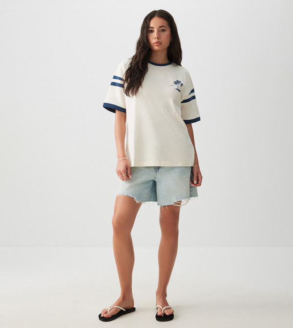 Ardene - Beige Short Sleeve T-Shirts