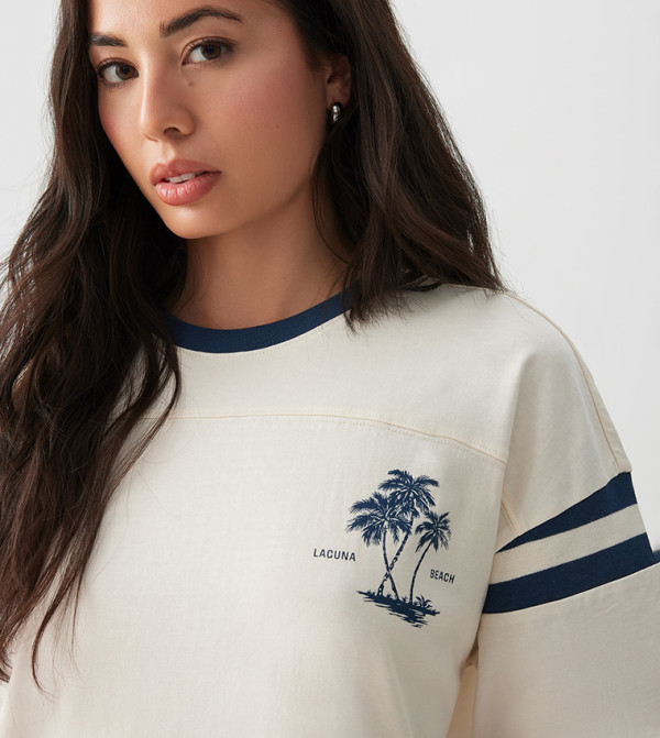 Ardene - Beige Short Sleeve T-Shirts