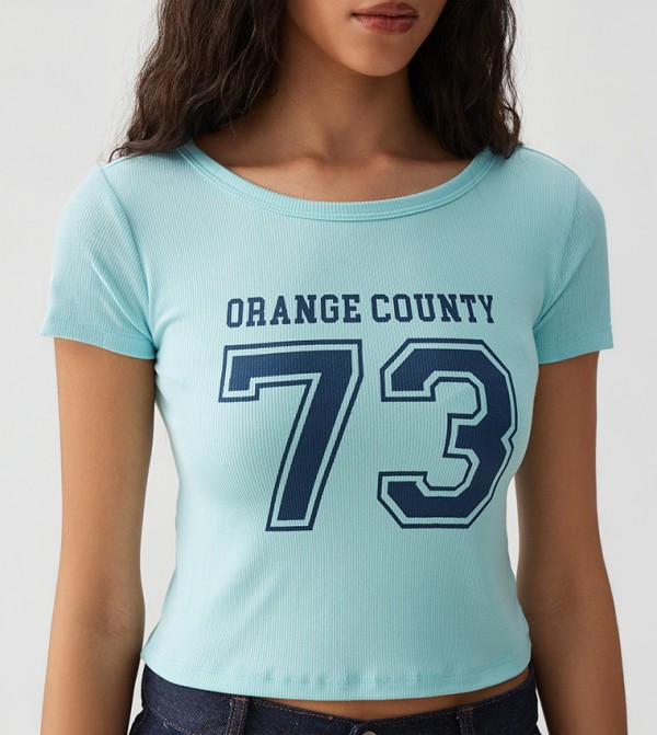 Ardene  Clothing - Blue Short Sleeve T-Shirts