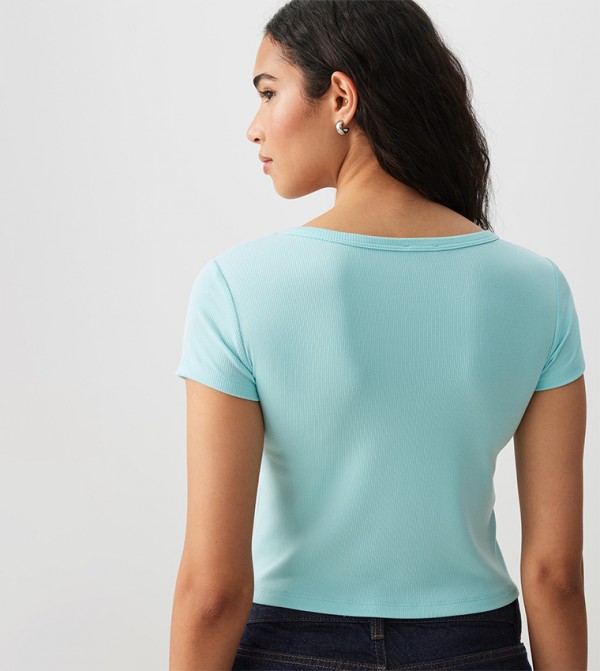 Ardene  Clothing - Blue Short Sleeve T-Shirts