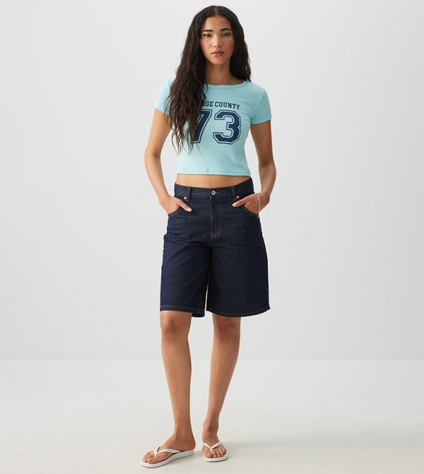 Ardene  Clothing - Blue Short Sleeve T-Shirts